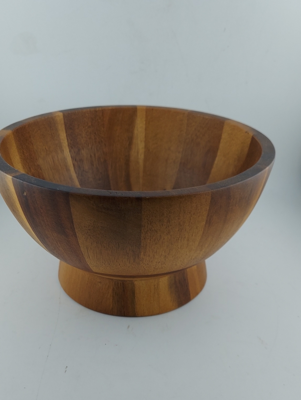 Acasia, Project 62 Wooden Pedestal Salad Bowl in Natural Brown